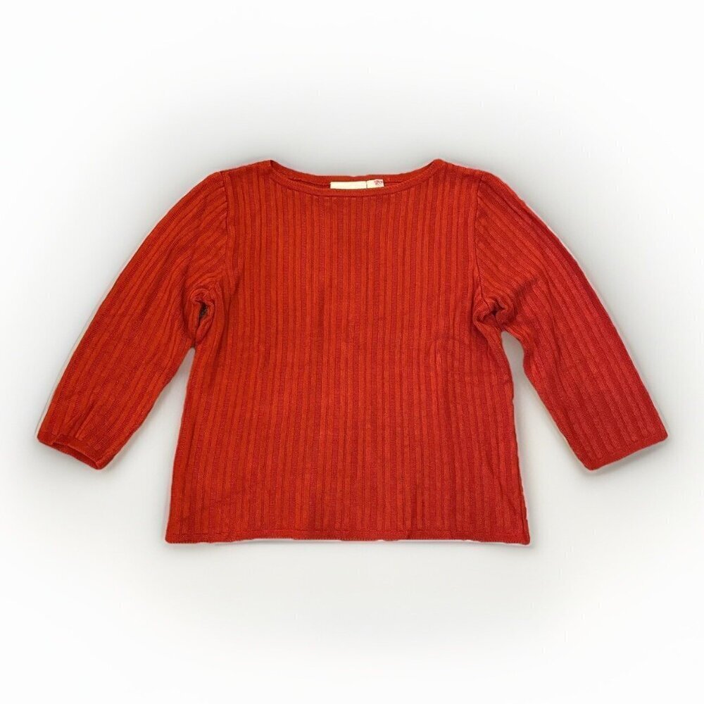 Liz Claiborne Womens 3/4 Sleeves Pullover Sweater Lizsport Petite Size S Red GUC